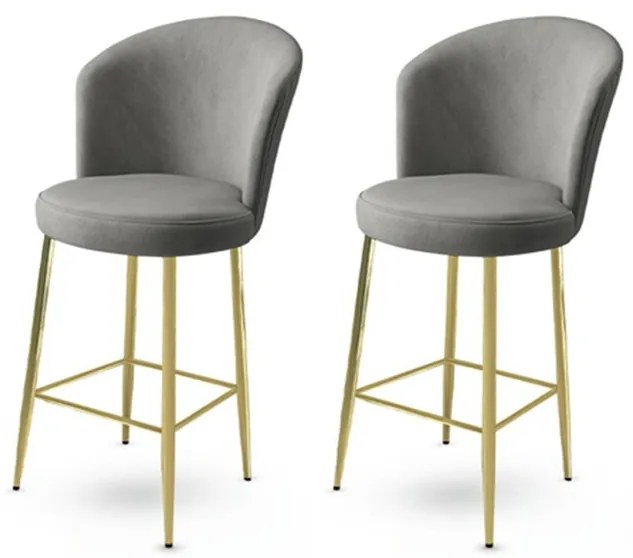 Zestaw krzeseł barowych Alte Grey and Gold, 2 szt., 2 szt.