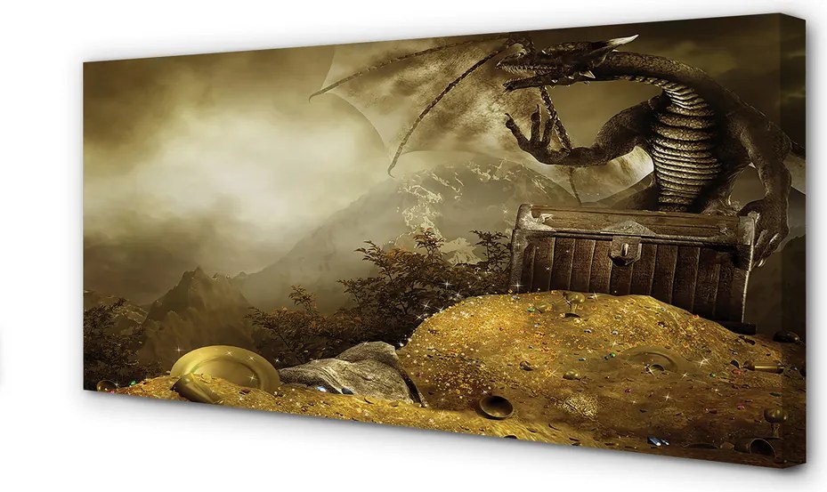 Zdjęcie na płótnie Smok nad Górami w Złocie