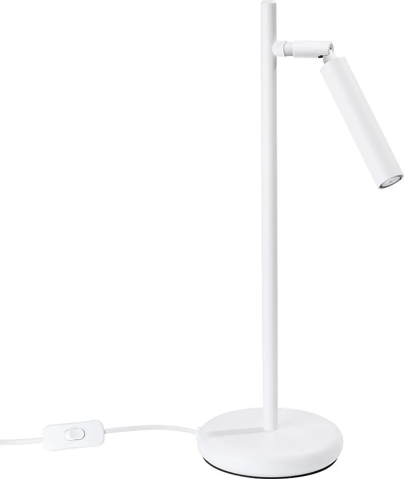 Lampa Biurkowa Nowoczesny Pastelo, Stal - 1 Źródło - L.14 X H.43 Cm - Biały
