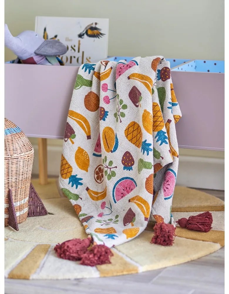 Koc dziecięcy z bawełny z recyklingu 130x160 cm Fruitta – Bloomingville Mini