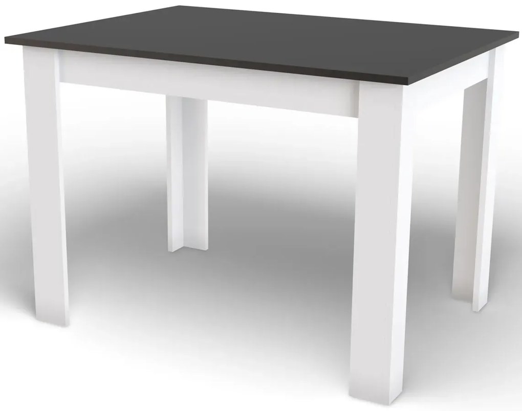 Prostokątny stół kuchenny 120x 80 cm czarny + biały - Silio 4X