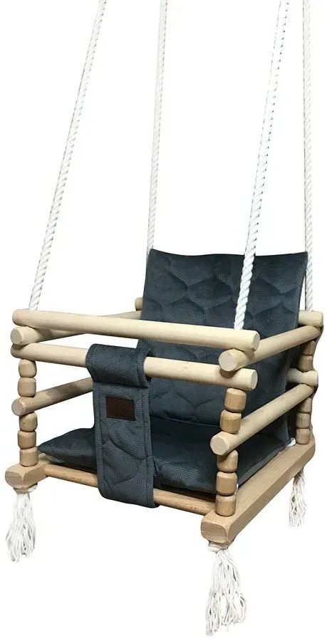 Grafitowo-stalowa huśtawka dziecięca 3w1 N0-P88