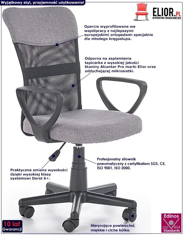 Wentylowany fotel obrotowy T7-W42