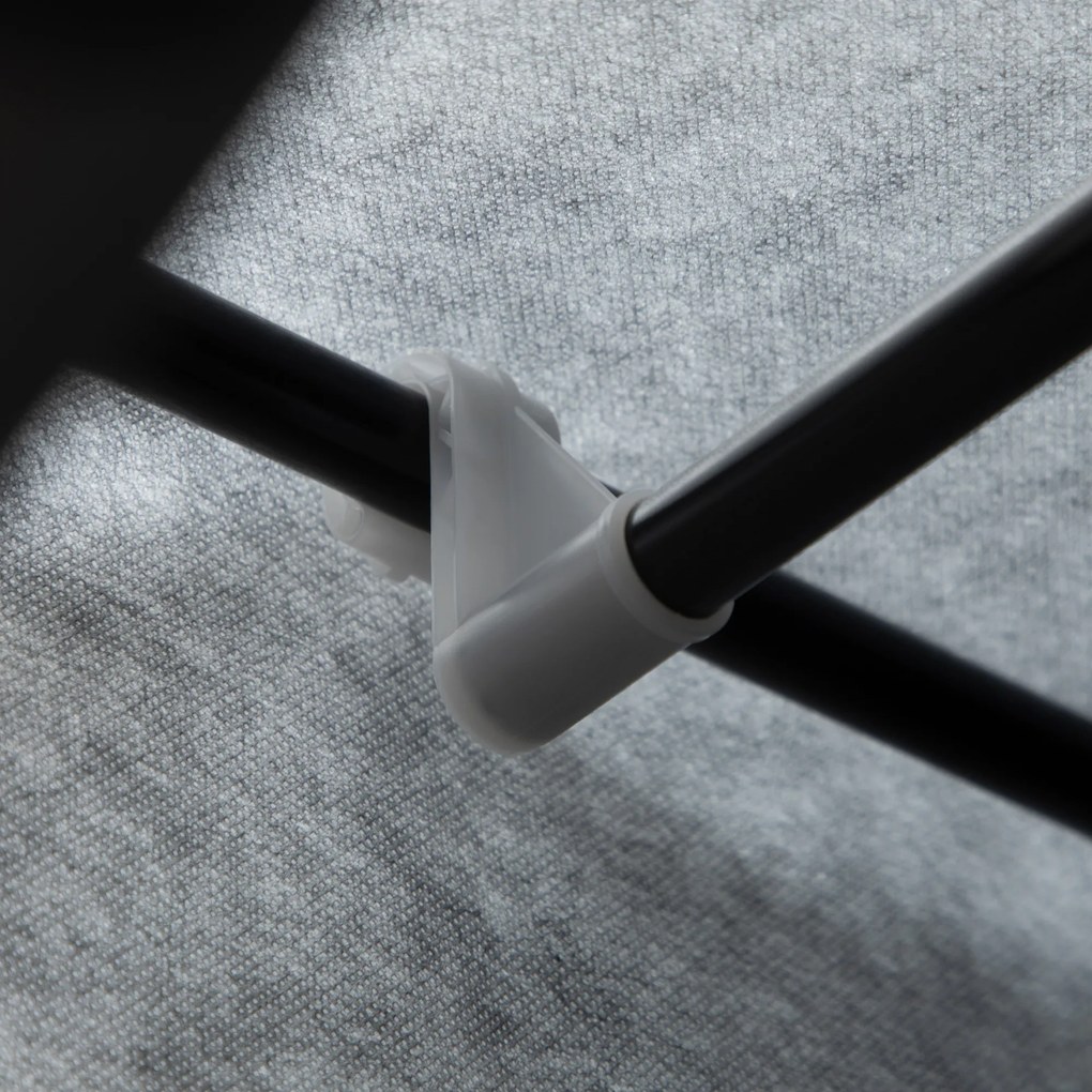 HOMCOM Szafa z Tkaniny, Rozwiązanie do Przechowywania, 8 Regałów, 2 Drążki na Ubrania, Ciemnoszary