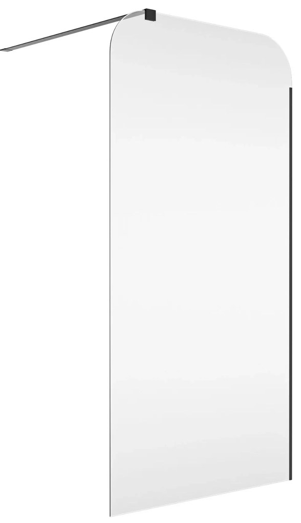 Ścianka prysznicowa przezroczysta 8 mm WALK IN MOLIS CLEAR SQUARE MASSI | rożne rozmiary : Kolor profili kabiny - złoty, Szerokość ścianki - 80 cm, Typ montażu - WALK in FIX (Do ściany)