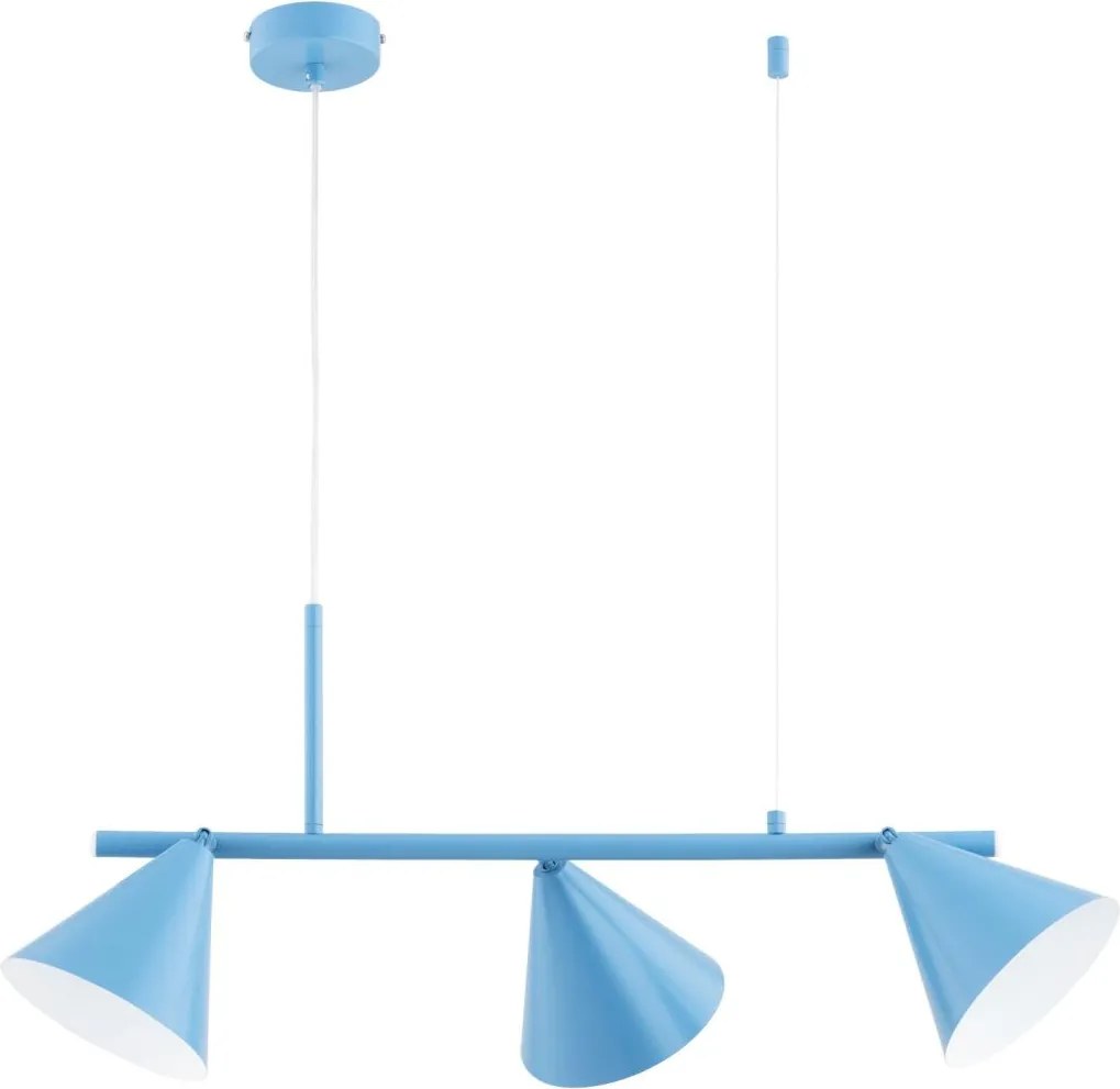 Lampa wisząca na lince ZELTA 3xE27/15W/230V niebieska