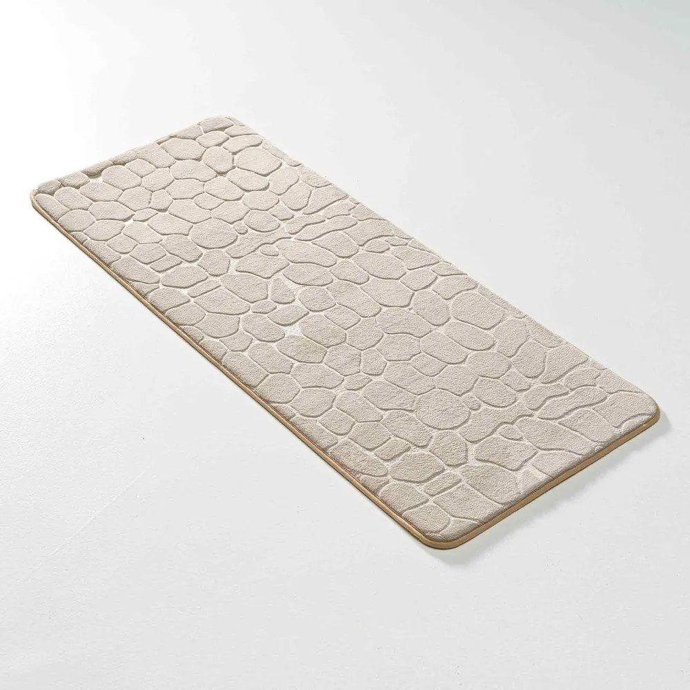 Beżowy tekstylny dywanik łazienkowy 50x120 cm Ricochet – douceur d'intérieur