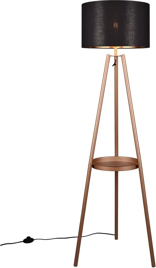 Brązowa lampa stojąca z półką (wys. 152 cm) Colette – Reality