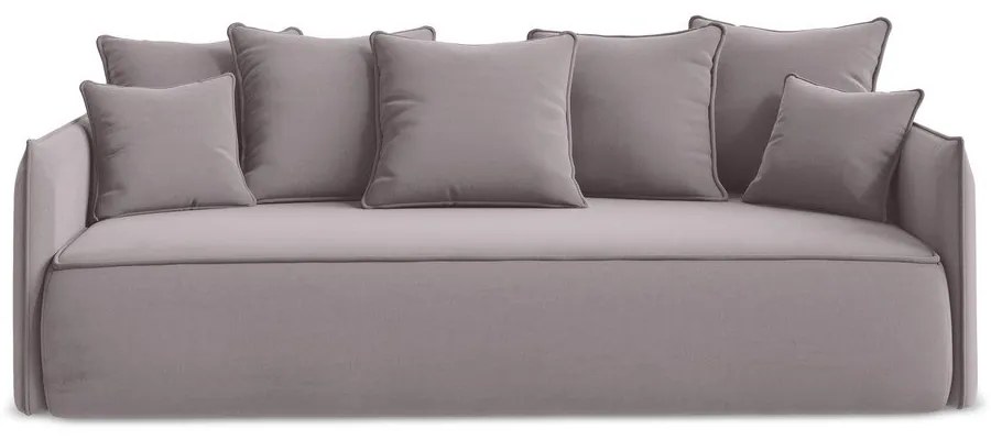 Lawendowa aksamitna rozkładana/ze schowkiem sofa 225 cm Hula – Makamii