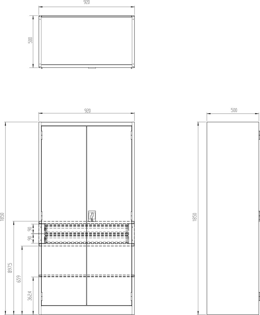 Szafa narzędziowa z 2 szufladami Szymon 92x50x185 cm, szara