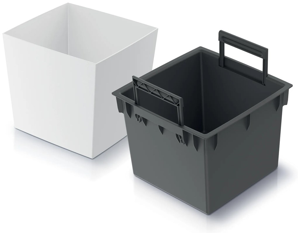 Donica ogrodowa z wkładem Urbi Square Low 29,5 x 29,5 x 29 cm biały PROSPERPLAST