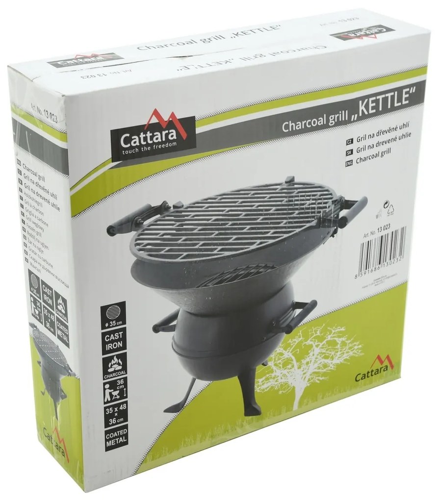 Cattara 13023 Grill na węgiel drzewny Kettle, 48 x 37 x 36 cm