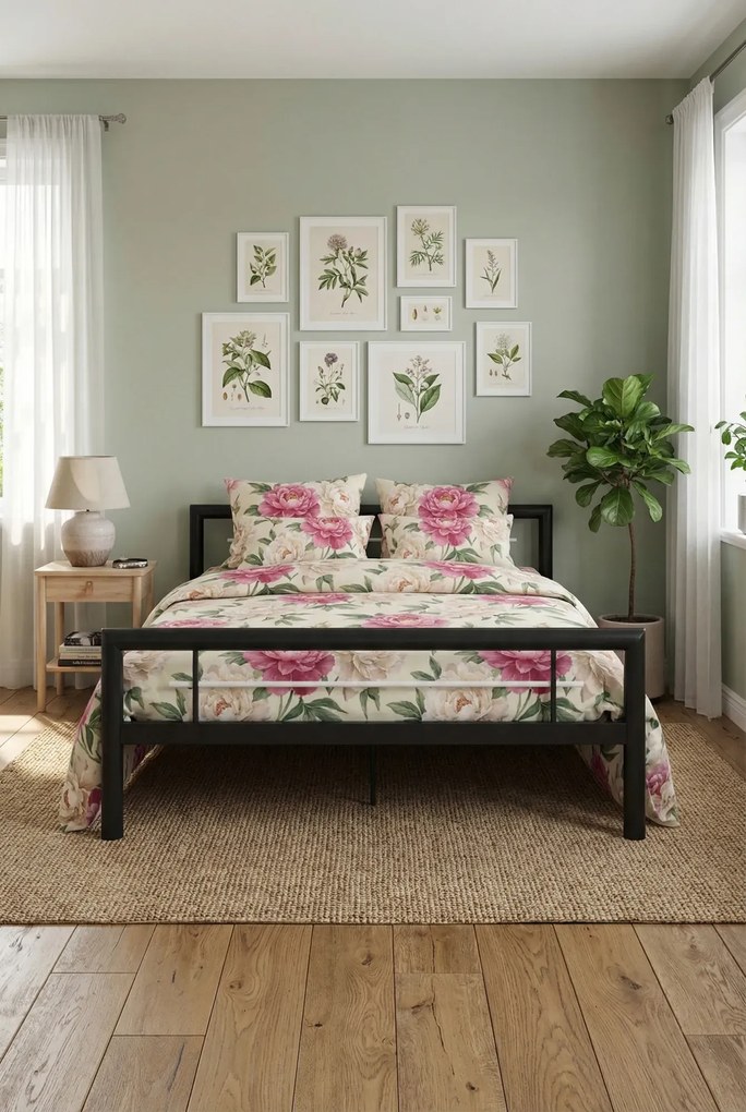 Czarne metalowe łóżko 180x200 cm R1-W84