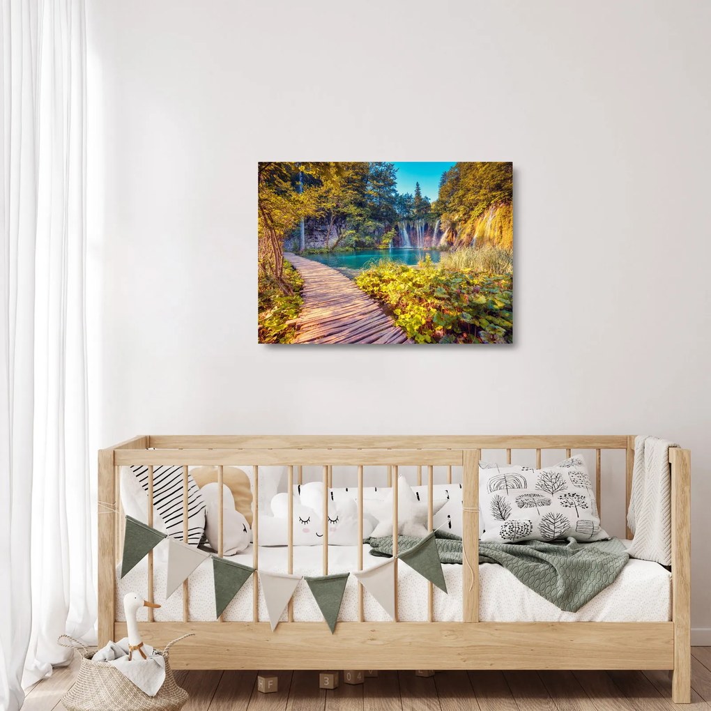 Obraz na szkle - Jeziora Plitwickie, Chorwacja (70x50 cm)