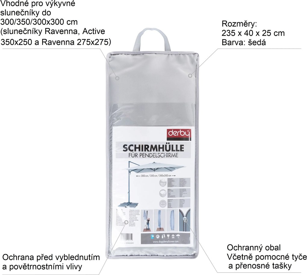 Derby Pokrowiec ochronny do parasoli wychylnych do 300, 350 cm i 300 x 300 cm