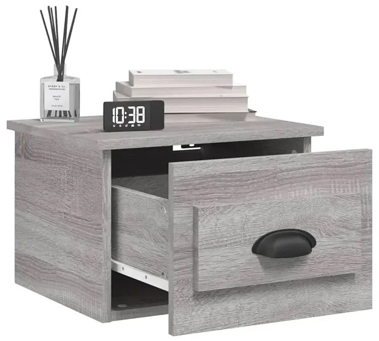 Komplet szarych szafek nocnych z szufladą S1-F70