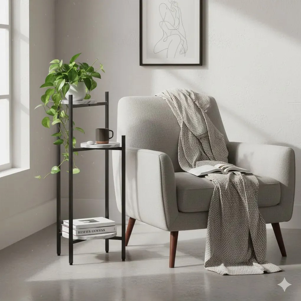 Biały marmurowy stojak na kwiaty T0-S58