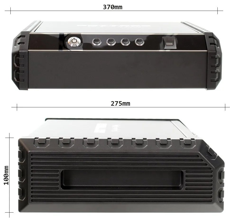 Sejf na kosztowności i broń GUNMASTER XL, 100 x 370 x 275 mm