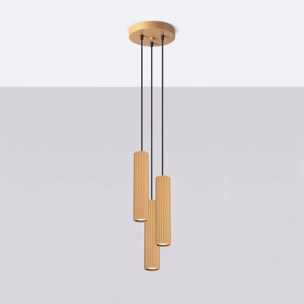 Lampa wisząca w kolorze złota ø 19,5 cm Gleam – Sollux