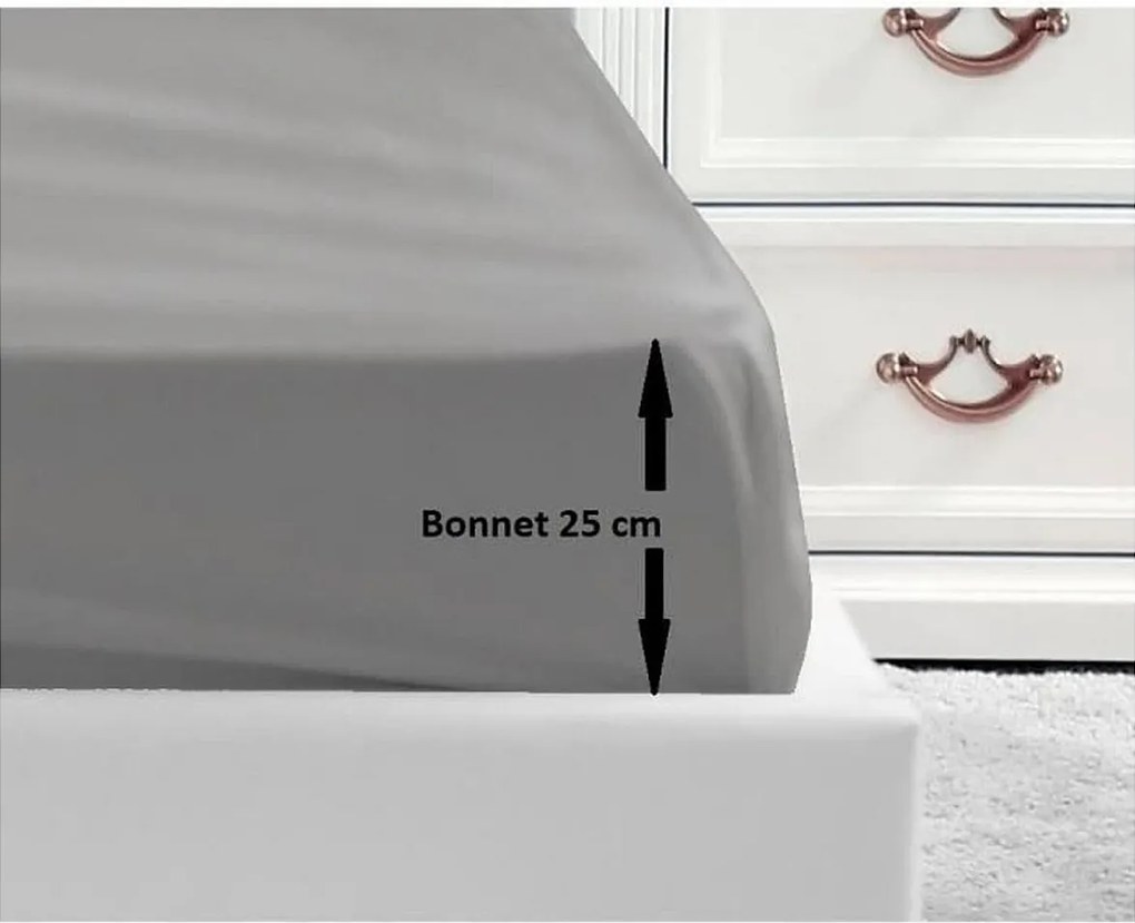 Poszewka na Materac 100% Bawełna 180x200x25 cm Jasnoszary OEKO-TEX