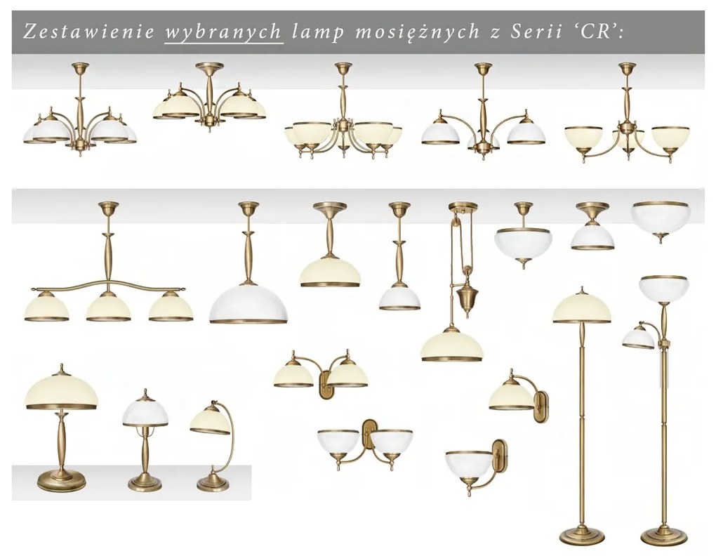 Lampa z mosiądzu na duże biurko CR-B2-P