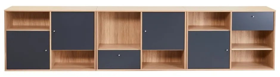 Czarno-naturalna niska komoda w dekorze dębu 267x61 cm Mistral – Hammel Furniture