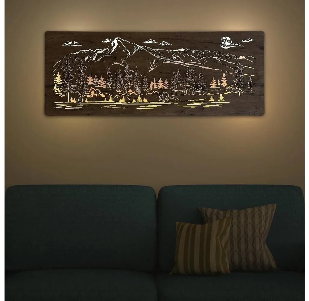 Li-Go 23524/DUB2 - ściemnialna dekoracja ścienna LED/24W/230V 130x50 cm dąb