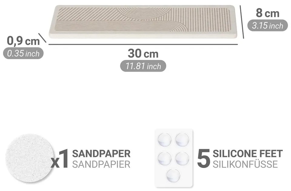 Beżowa podkładka do naczyń okrzemkowa (z diatomitu) 30x8 cm Damon – Wenko