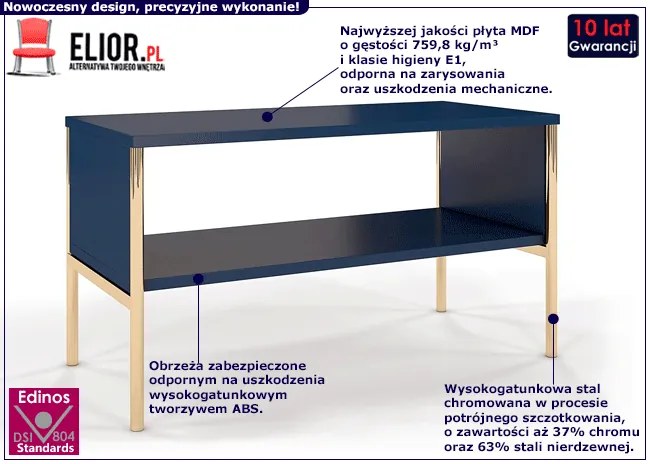 Granatowy stolik kawowy w stylu glamour M0-R08