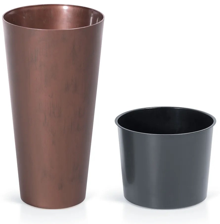 Donica ogrodowa Tubus Slim Beton Effect 28cm stal kortenowa PROSPERPLAST