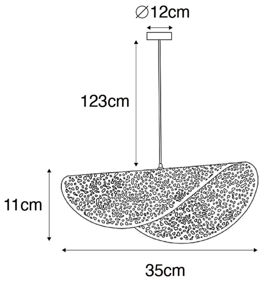 Orientalna lampa wisząca czarna ze złotem 35 cm - JapkeKolonialny Oswietlenie wewnetrzne