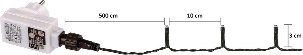 VOLTRONIC Świąteczny łańcuch 60 m, 600 LED, kolorowy, pilot