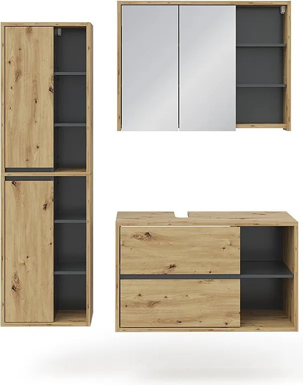 Zestaw mebli łazienkowych dąb rzemieślniczy 60x45x100 viola