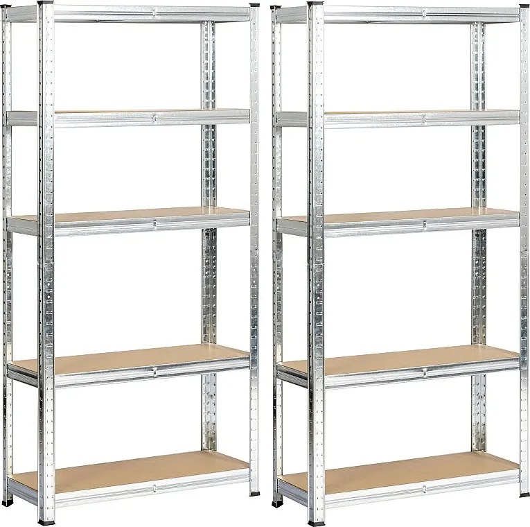 2x REGAŁ METALOWY 70x30x154 SREBRNY