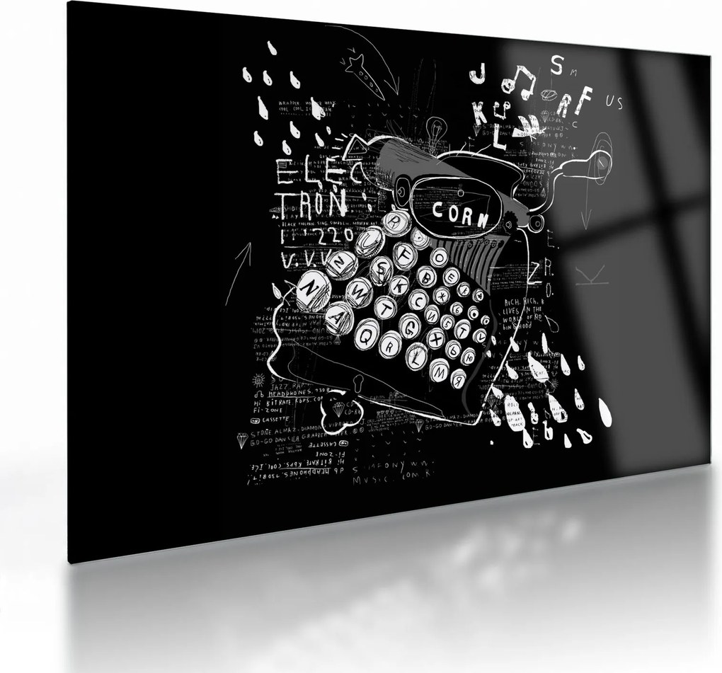 Obraz na szkle - Rysunek w stylu Banksy (70x50 cm)