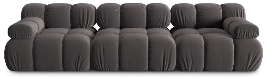 Ciemnoszara aksamitna sofa 282 cm Bellis – Micadoni Home