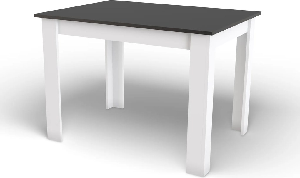 PROMOCJA Czarny stół jadalniany z białymi nogami MADO 120x80 II. jakość