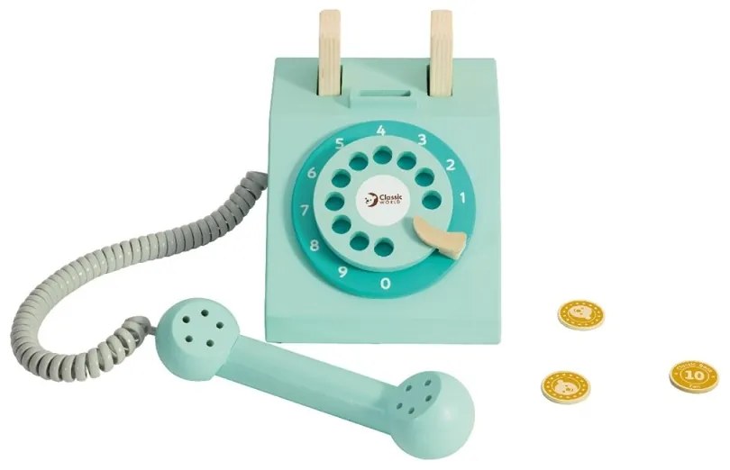 Classic world klasyczny drewniany telefon dla dzieci 4 el.