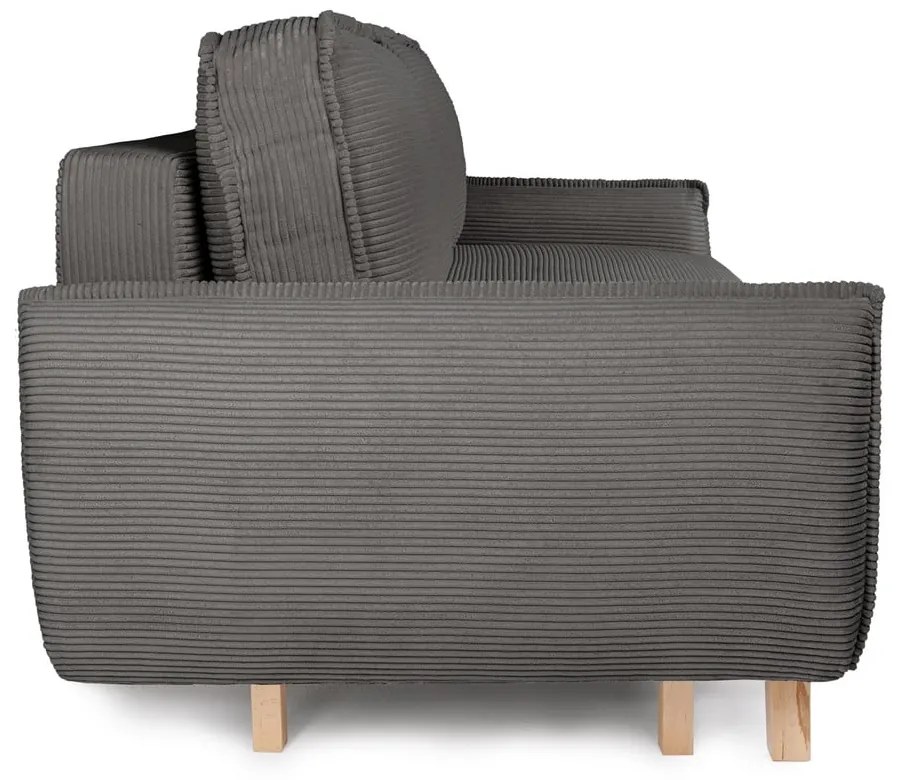 Szara sztruksowa rozkładana sofa 218 cm Tori – Bonami Selection