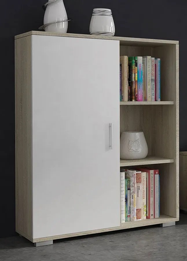 Komplet mebli RTV biały + dąb sonoma M3-B82