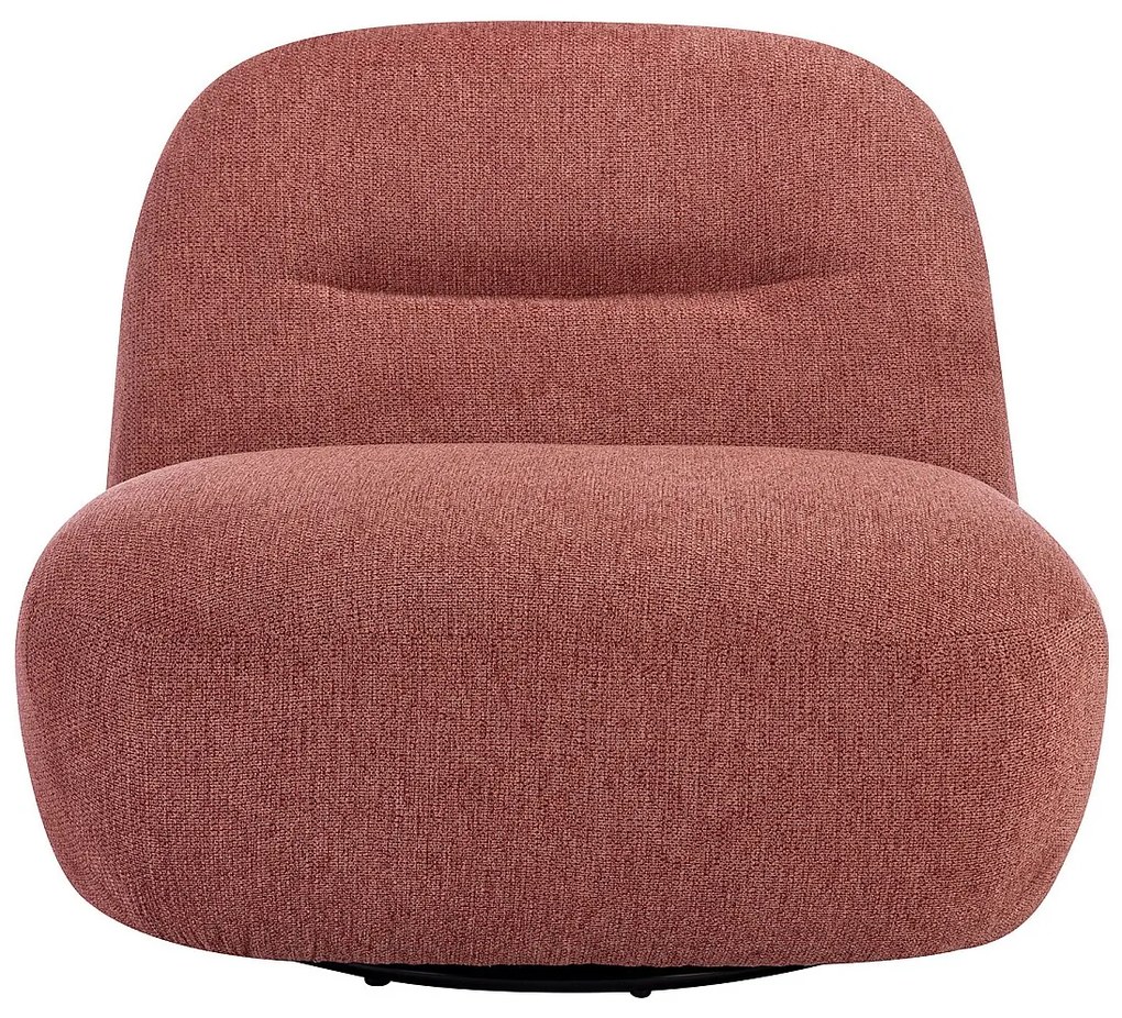 Fotel obrotowy z terakotową teksturowaną tapicerką - POZETI