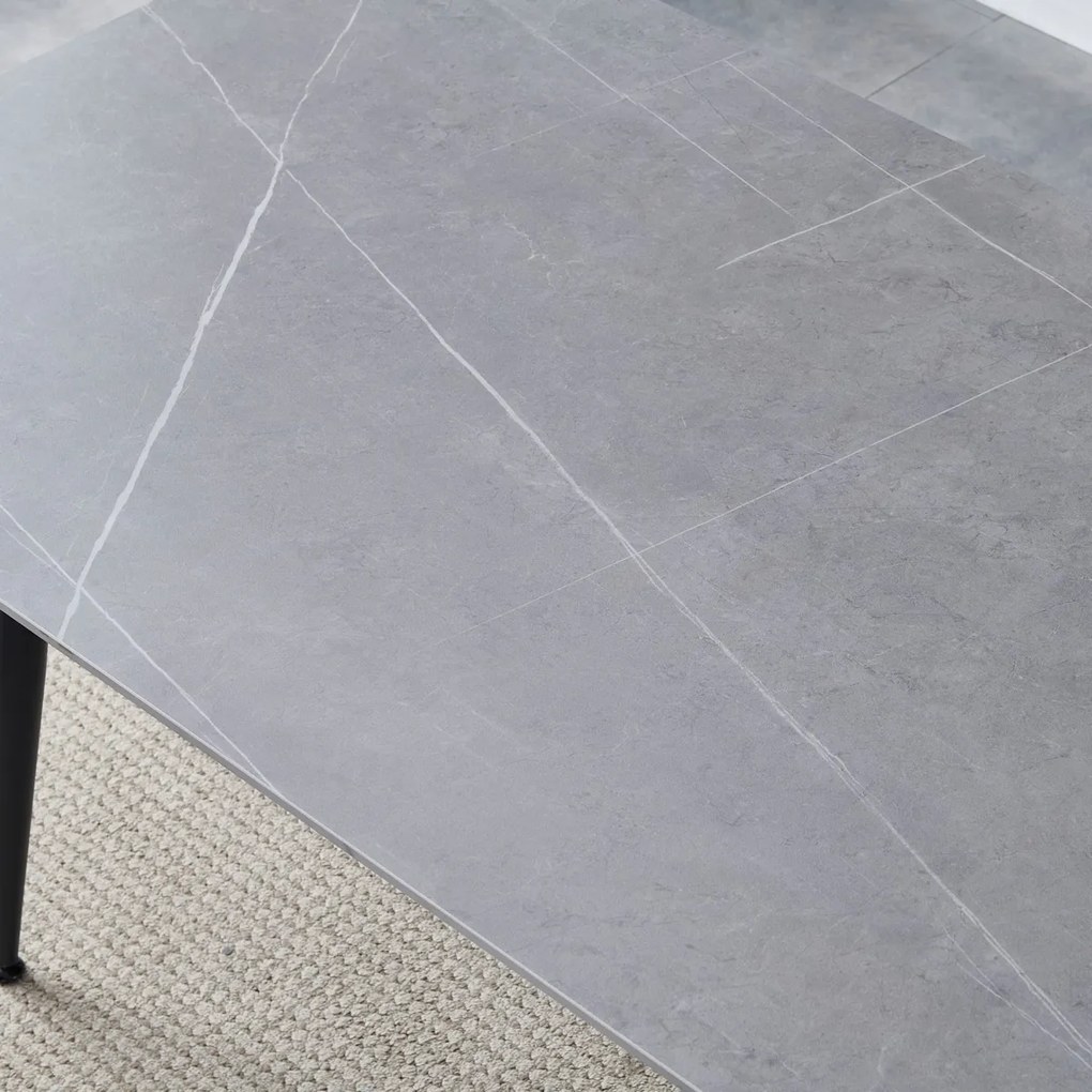 Zestaw jadalniany Marmur z ceramicznym blatem i 4krzesłami, czarny