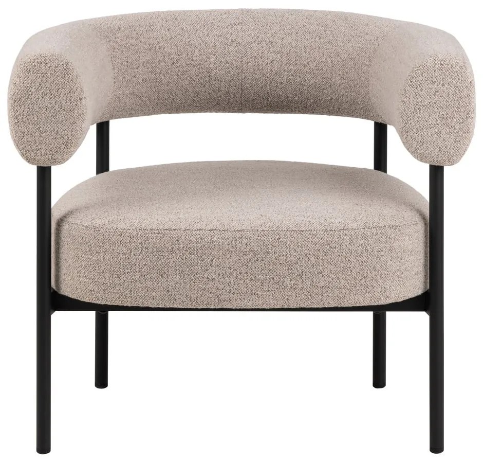 Beżowy fotel z materiału bouclé Oakfield – Actona