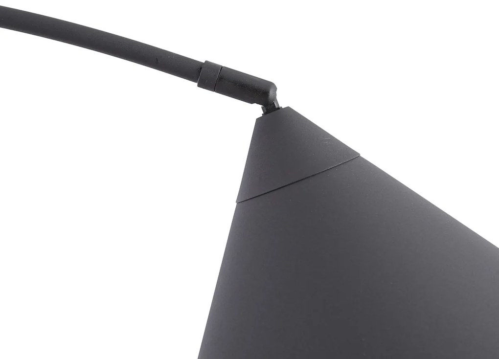 Lampa podłogowa w stylu retro czarna z białym wnętrzem - Triangolo