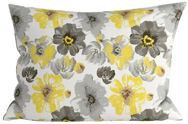 Zestaw 2 sztuk dekoracyjnych poszewek na poduszkę z mikrofibry FEONELLE 50x70 cm, żółto-szara