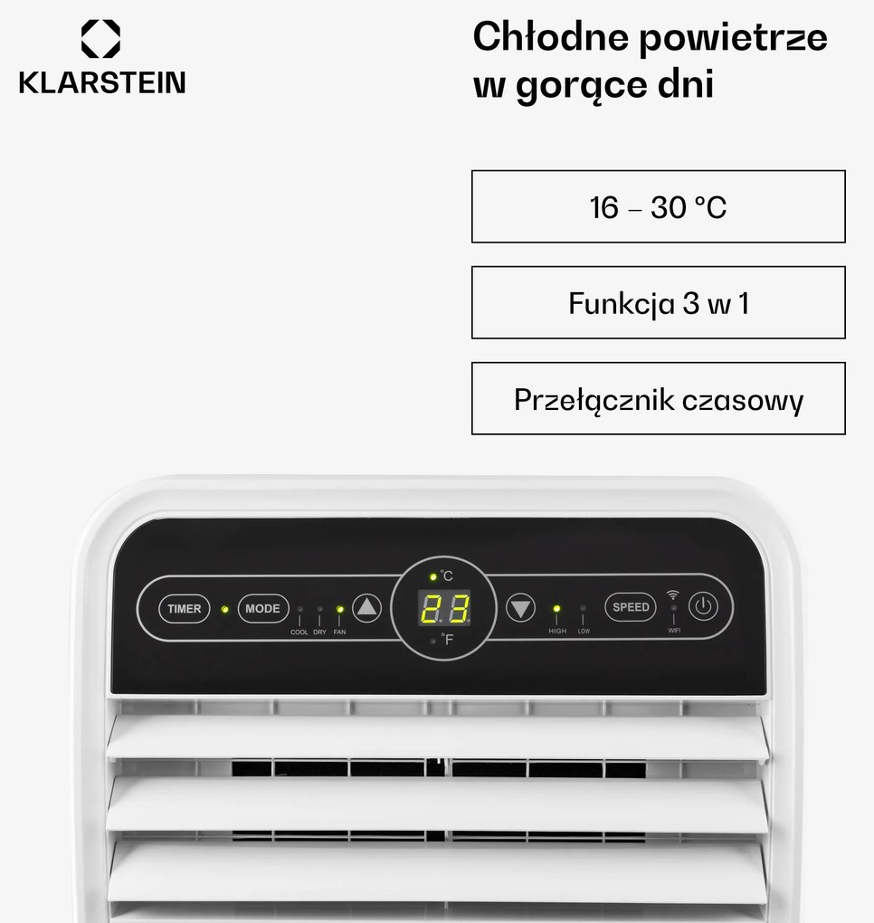Klarstein Metrobreeze 9000 BTU Klimatyzacja Przenośna Biały