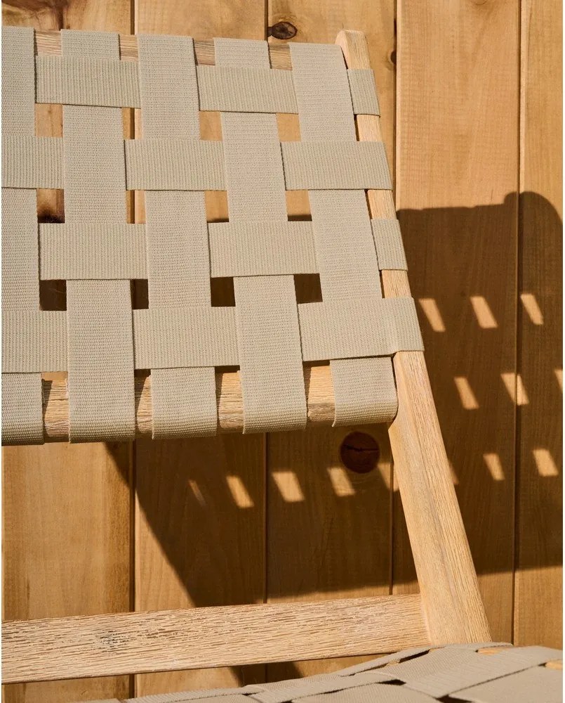 Drewniany fotel ogrodowy w naturalnym kolorze Chabeli – Kave Home