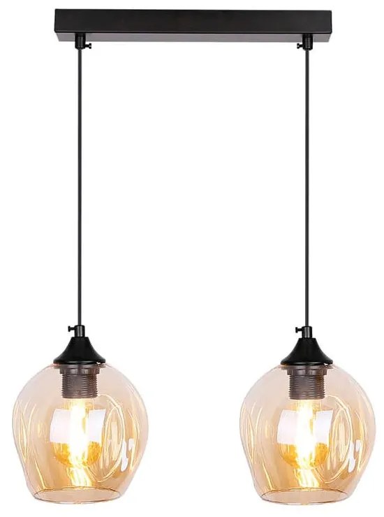 Czarna lampa wisząca ze szklanym kloszem 14x48 cm Aspa – Candellux Lighting