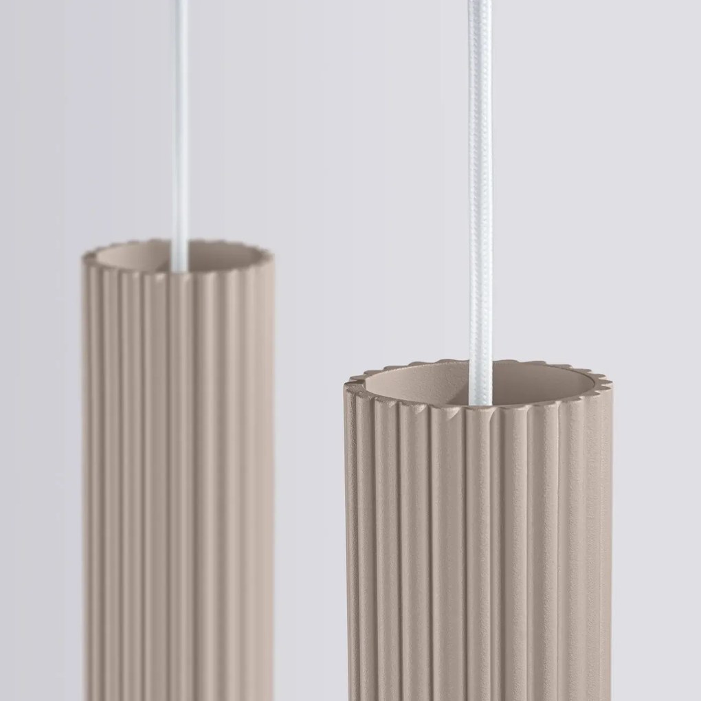 Lampa wisząca KARBON 2 taupe ryflowana SOLLUX  LIGHTING