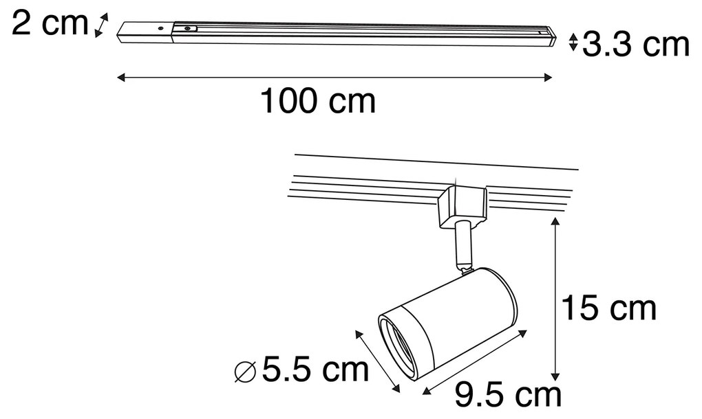 Inteligentny system szynowy 1-fazowy z 14 reflektorami białymi w tym WiFi GU10 - Jeana